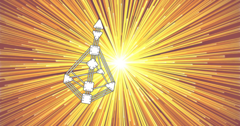 Human design bodygraph against a background of rays of light